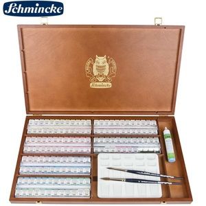schmincke Watercolor 140 color Halfpan woodbox set